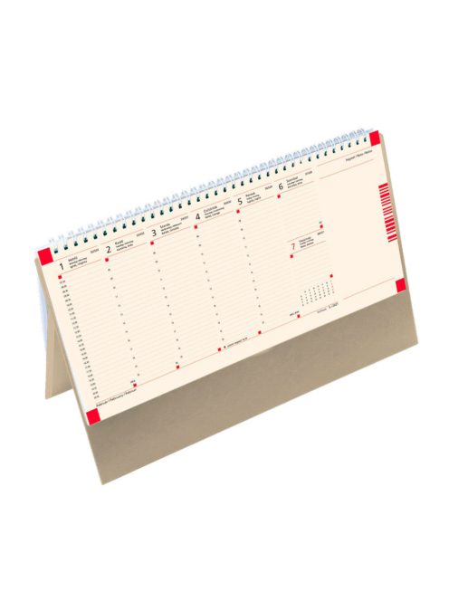 Jegyzettömbös asztali naptár, álló táblával