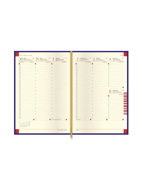 Classic B5 heti fekete határidőnapló - 2026