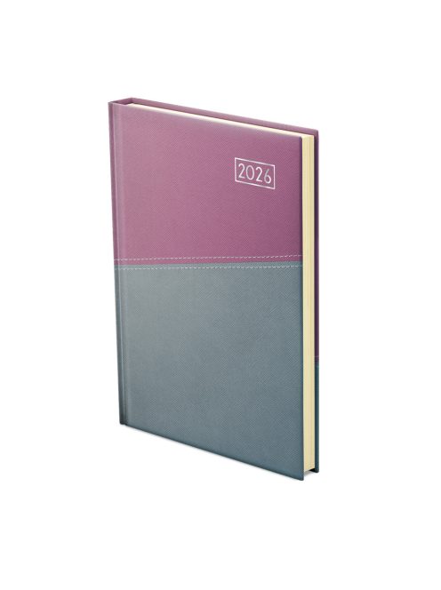 Duplex B5 heti lila-szürke határidőnapló - 2026