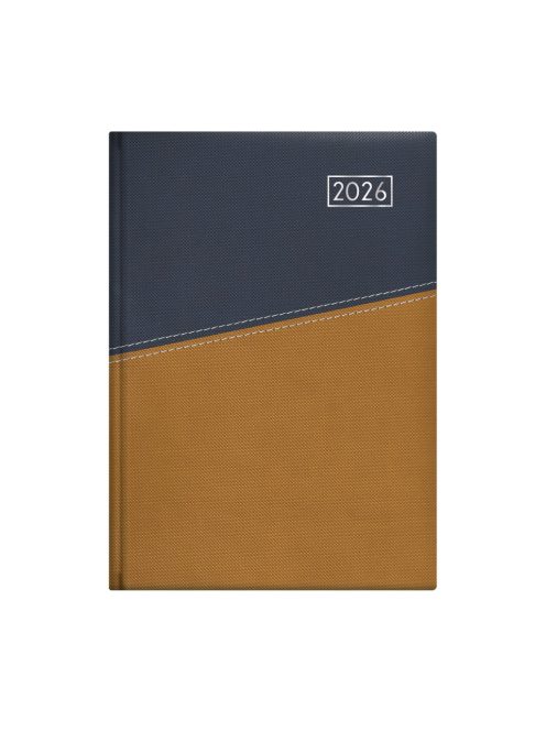 Duplex A5 napi kék-mustár határidőnapló - 2026