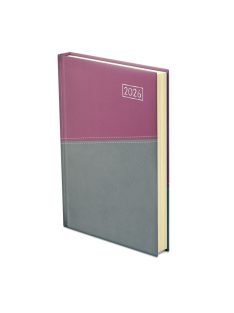 Duplex A5 napi lila-szürke határidőnapló - 2026