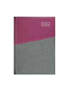 Duplex A5 napi lila-szürke határidőnapló - 2026
