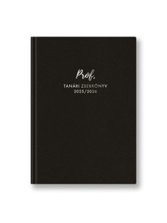 Prof tanári zsebkönyv fekete műbőr 2025-2026