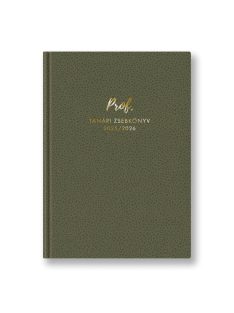 Prof tanári zsebkönyv olívazöld műbőr 2025-2026