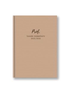 Prof tanári zsebkönyv bézs csíkos műbőr 2025-2026