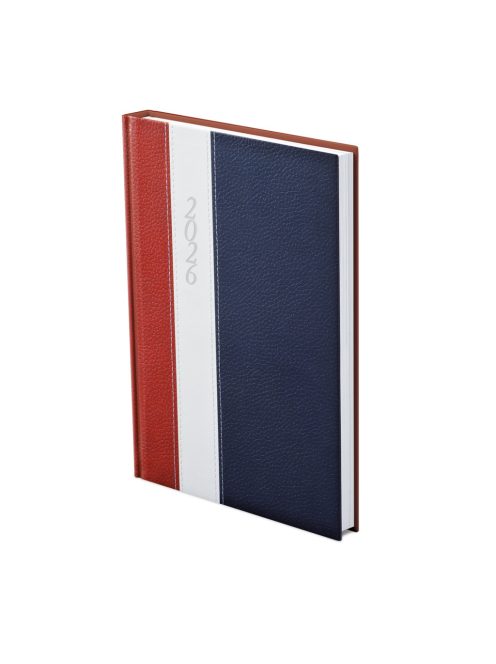 Fashion B5 heti határidőnapló bordó-fehér-kék - 2026