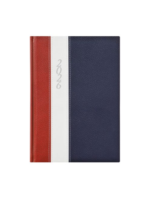 Fashion B5 heti határidőnapló bordó-fehér-kék - 2026