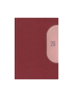 Kredo B5 heti határidőnapló bordó-barack - 2026