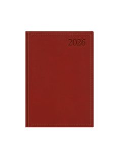 Traditional B5 heti határidőnapló bordó - 2026