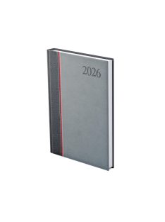   Groovy A5 heti határidőnapló antracit-piros-szürke - 2026