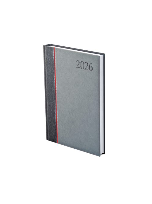 Groovy A5 heti határidőnapló antracit-piros-szürke - 2026