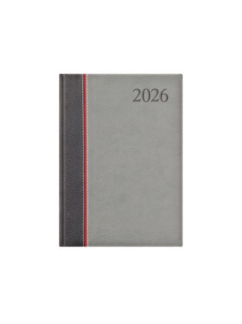Groovy A5 heti határidőnapló antracit-piros-szürke - 2026