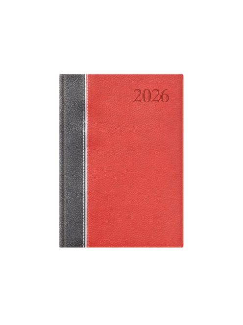 Groovy A5 heti határidőnapló antracit-ezüst-bordó - 2026