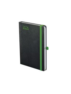 Nero A5 heti határidőnapló fekete-zöld - 2026