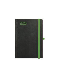 Nero A5 heti határidőnapló fekete-zöld - 2026