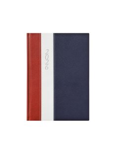 Fashion A5 napi határidőnapló bordó-fehér-kék - 2026