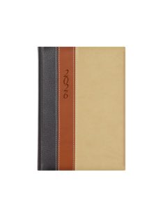 Fashion A5 napi határidőnapló antracit-barna-bézs - 2026