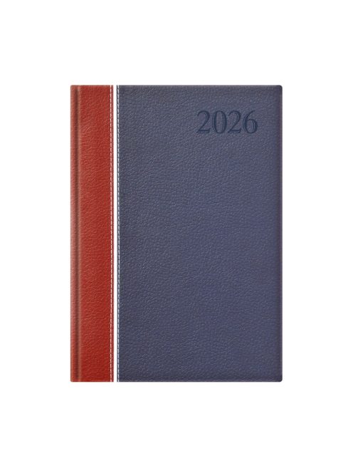 Groovy A5 napi határidőnapló bordó-fehér-kék - 2026