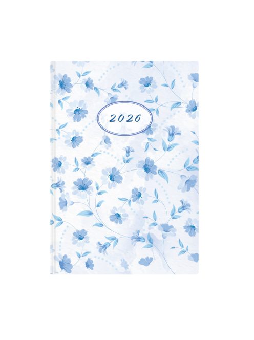 Joy A5 napi határidőnapló kék virág - 2026