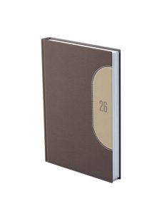 Kredo A5 napi határidőnapló barna-bézs - 2026