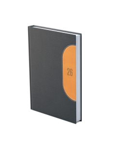 Kredo A5 napi határidőnapló fekete-sárga - 2026