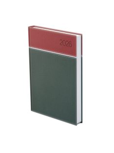 Young A5 napi határidőnapló bordó-fehér-zöld - 2026