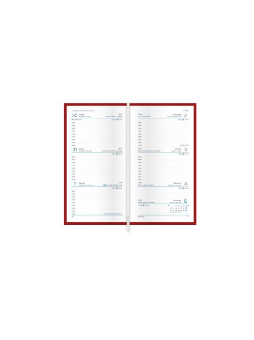 Uni álló zsebnaptár bordó - 2026
