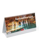 Fantasztikus tájak asztali naptár fehér álló kartontáblával - 2026